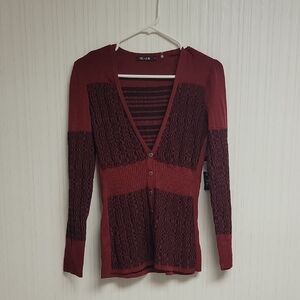 NIC+ZOE Spilled Cranberry Women's Cardigan Sz Small New With Tags